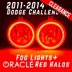 2011 2012 2013 2014 Dodge Challenger Fog Lights - ORACLE Red LED Halo Kit