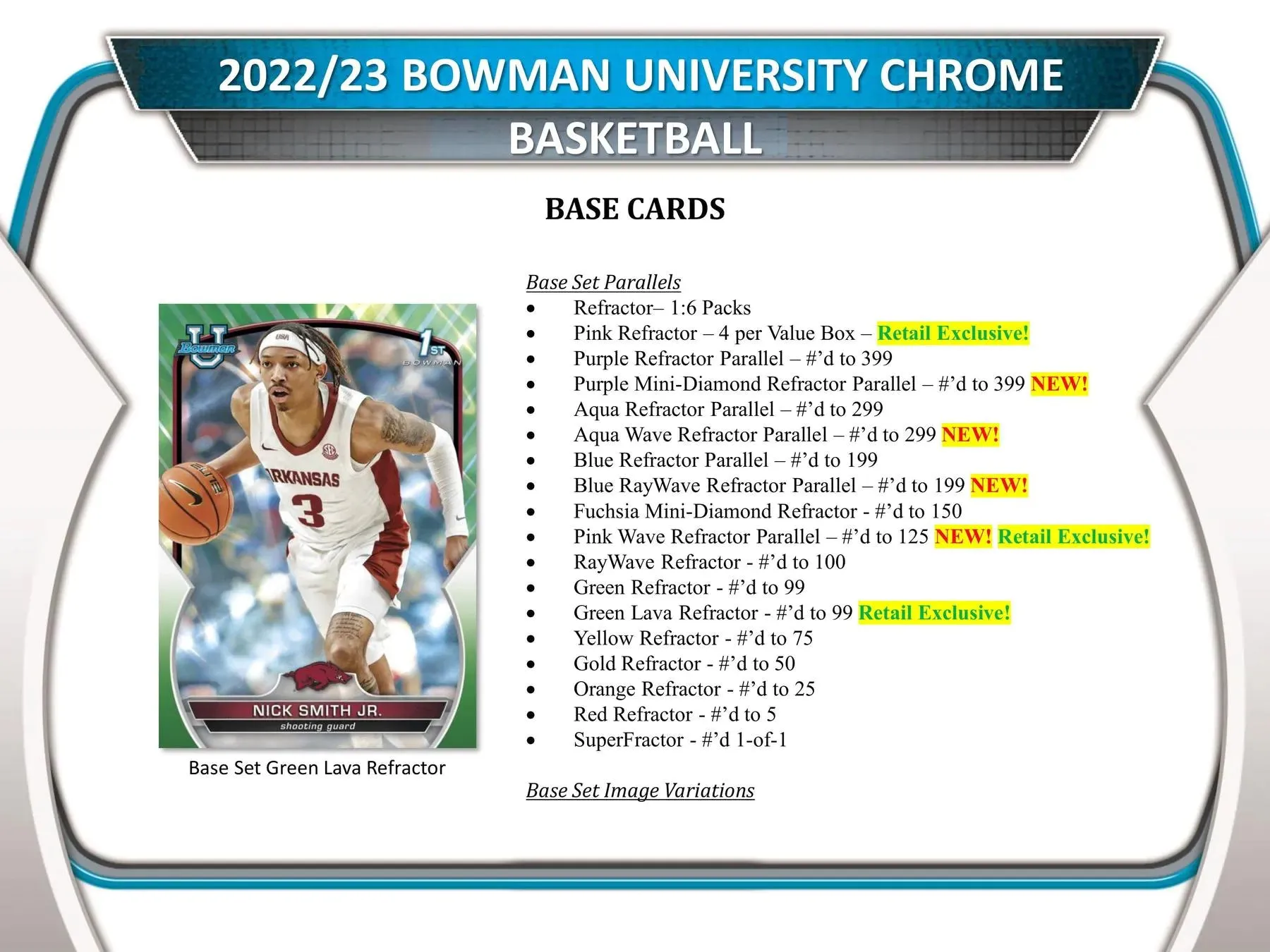 2022/23 Bowman University Chrome Basketball 7-Pack Blaster Box