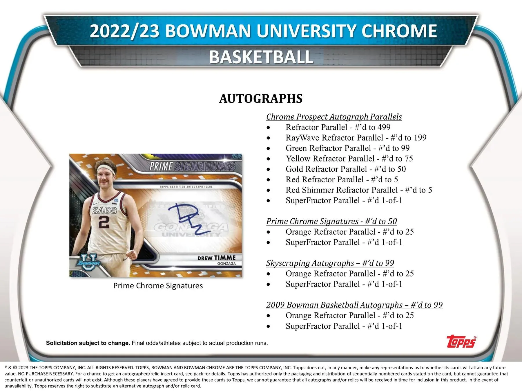 2022/23 Bowman University Chrome Basketball 7-Pack Blaster Box