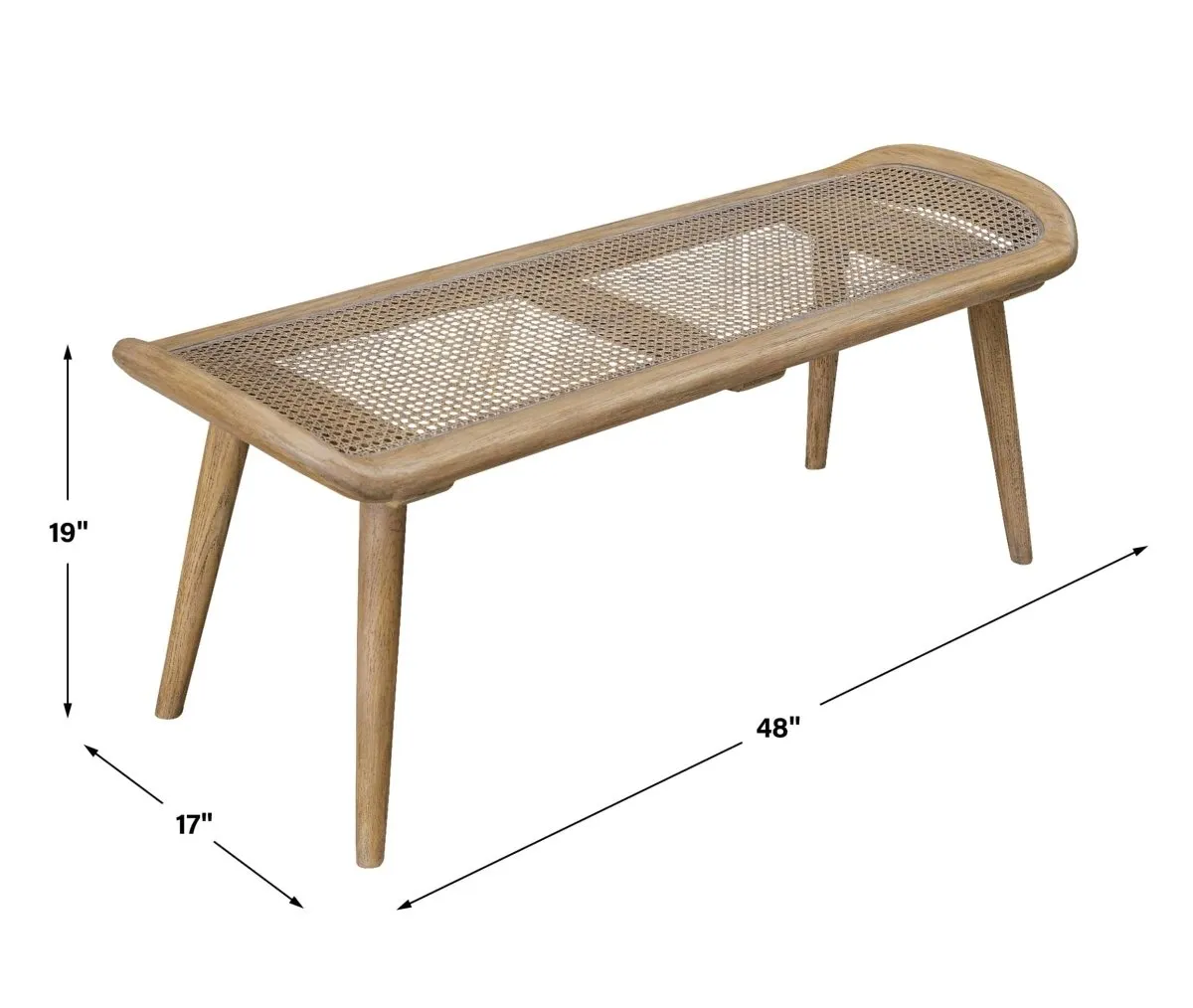 Arne Woven Rattan Bench