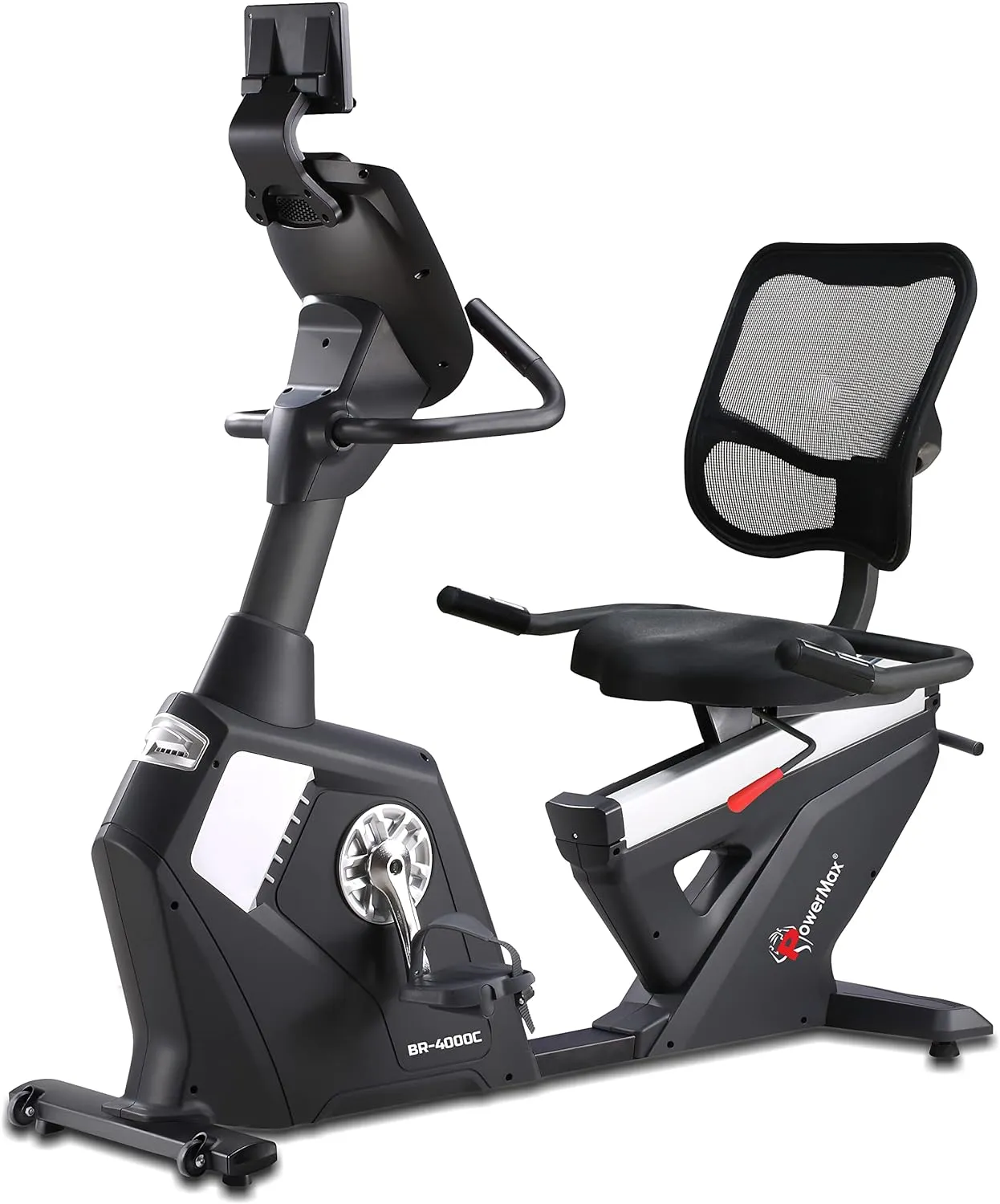 BR-4000C Commercial Recumbent Exercise Bike with iPad holder | Cooling Fan | MP3 | 20 Level Electromagnetic Resistance | Speakers | USB for Charging and Max user weight 150KG for Gym