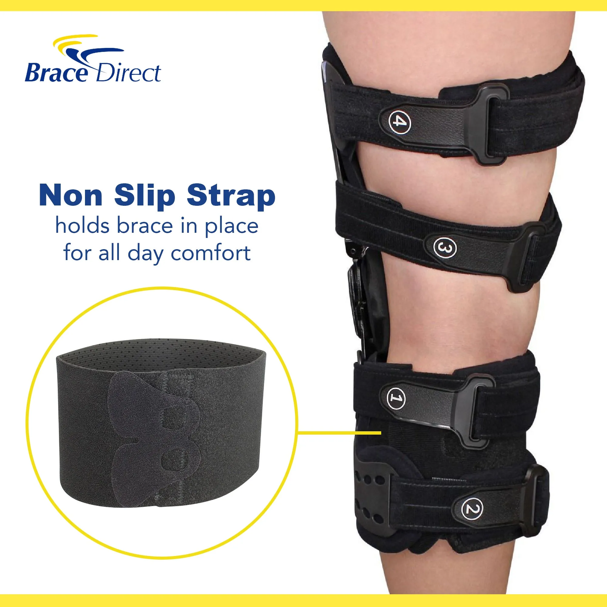 Brace Direct Anti-Slip Strap for Knee Brace - Enhanced Stability & Support for All Knee Braces