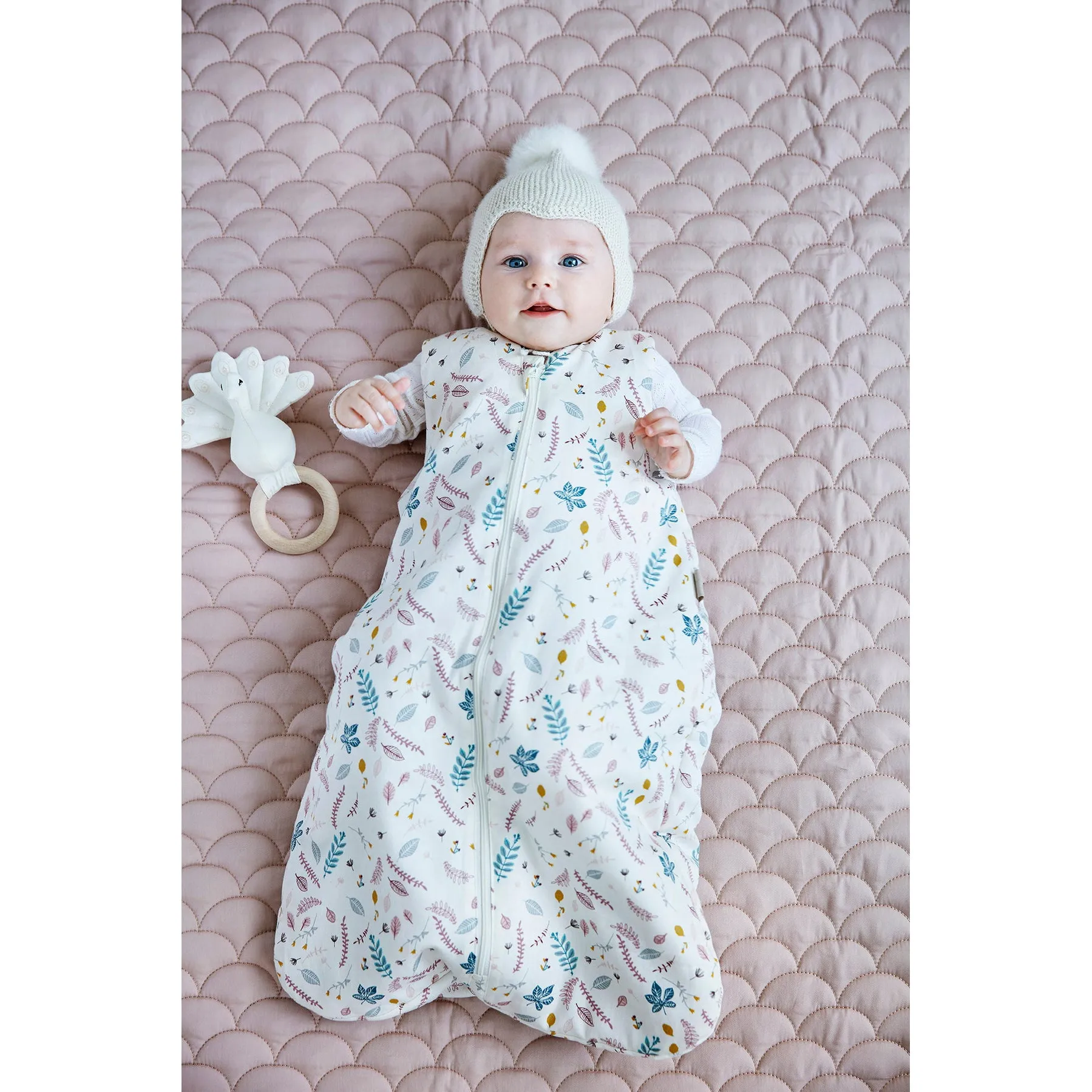 Cam Cam Copenhagen Sleeping Bag 0-6 Months - OCS Pressed Leaves Rose