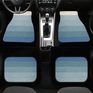 Car Floor Mats | Set of 4 | Universal size | All Weather proof | Affordable | Washable- Blue Sunset Gradient