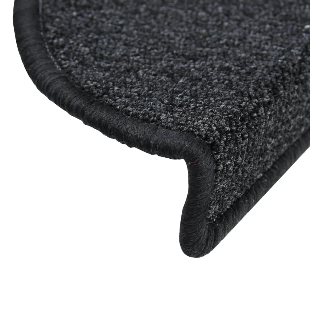 Carpet Stair Treads 15 pcs Anthracite 56x17x3 cm