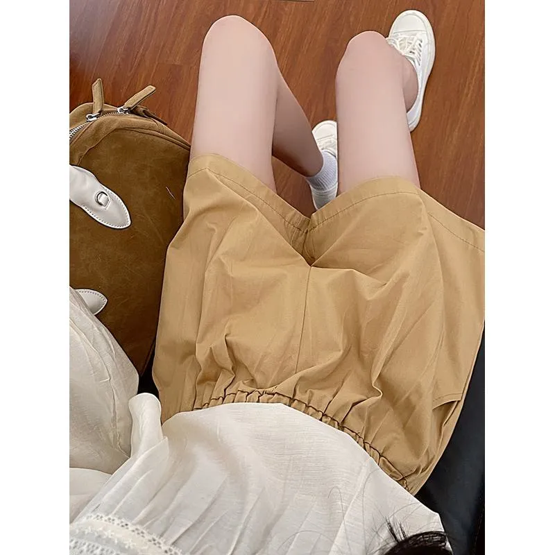 Casual Loose Fit Plus High-Waisted Elastic Waist Shorts