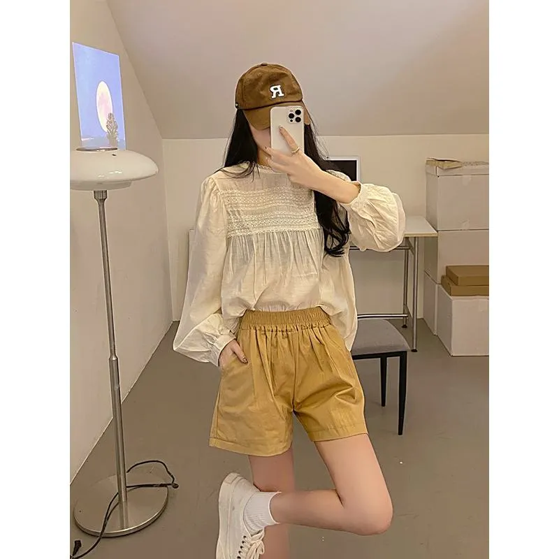 Casual Loose Fit Plus High-Waisted Elastic Waist Shorts