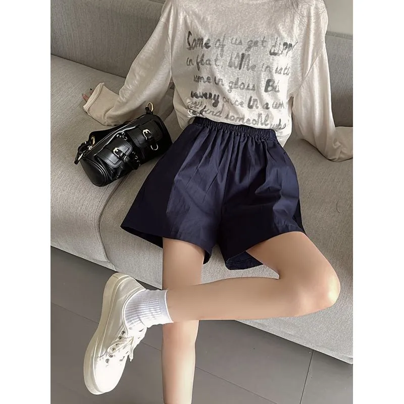 Casual Loose Fit Plus High-Waisted Elastic Waist Shorts