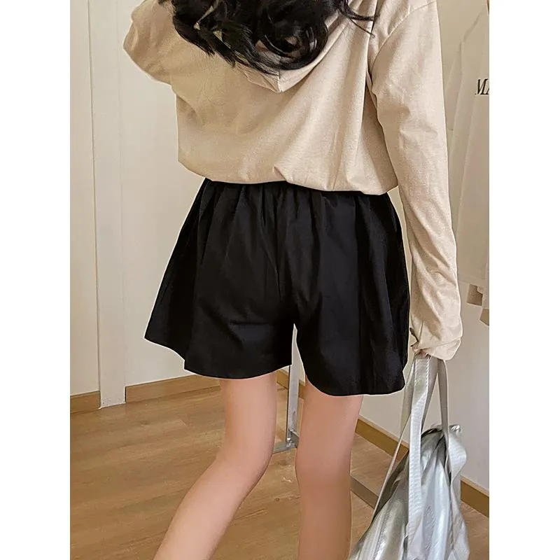 Casual Loose Fit Plus High-Waisted Elastic Waist Shorts