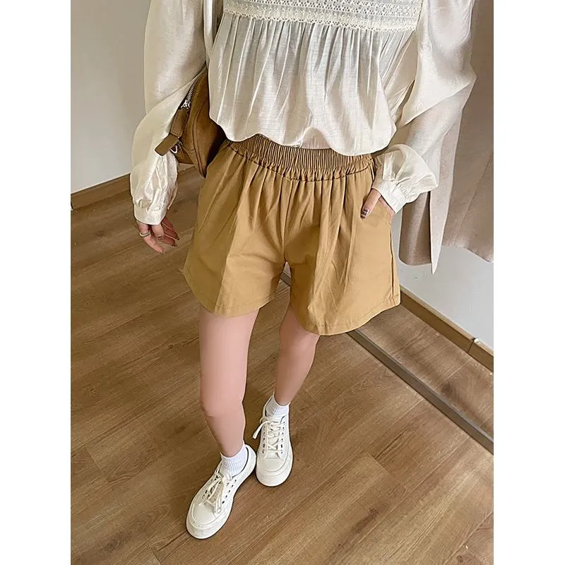 Casual Loose Fit Plus High-Waisted Elastic Waist Shorts