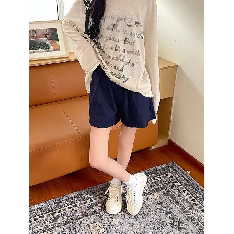 Casual Loose Fit Plus High-Waisted Elastic Waist Shorts