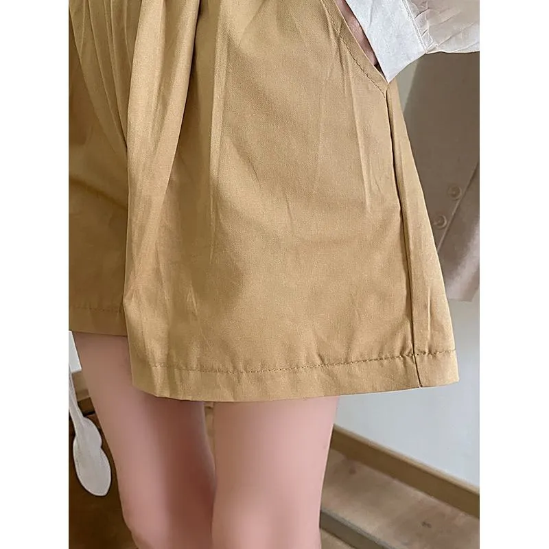 Casual Loose Fit Plus High-Waisted Elastic Waist Shorts