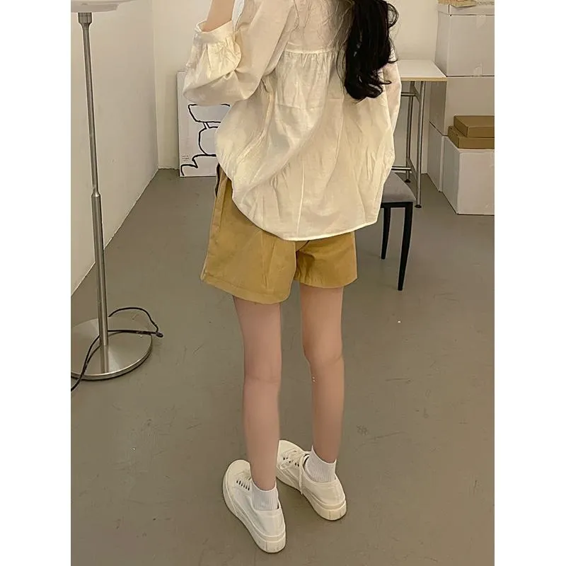 Casual Loose Fit Plus High-Waisted Elastic Waist Shorts