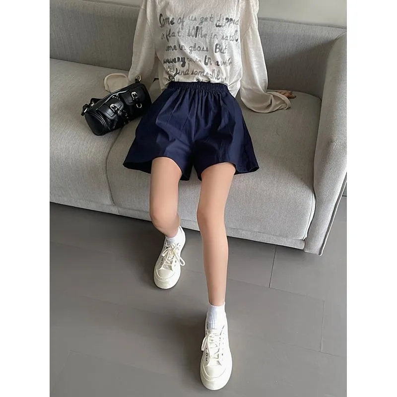 Casual Loose Fit Plus High-Waisted Elastic Waist Shorts