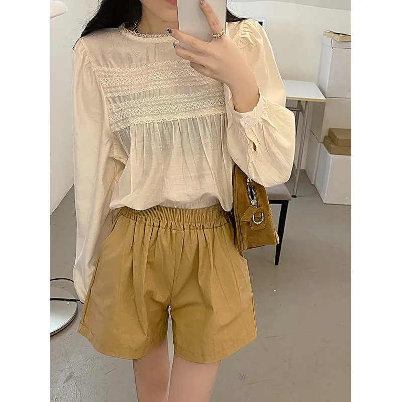 Casual Loose Fit Plus High-Waisted Elastic Waist Shorts