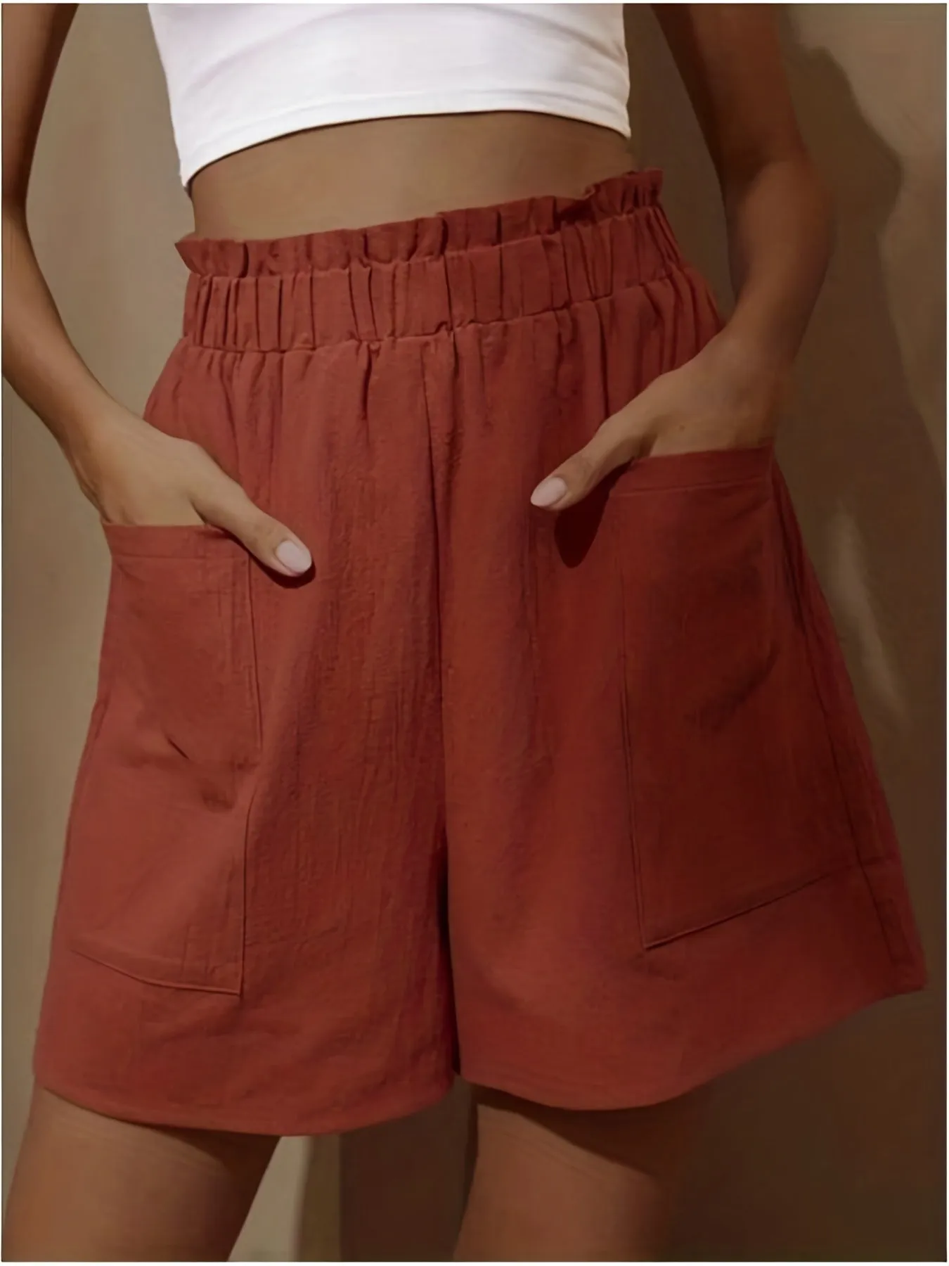 Cozy and chic wide leg shorts for women with pockets