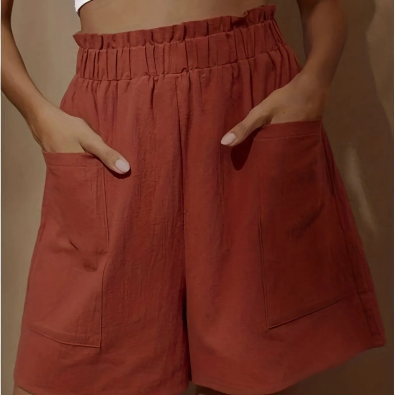 Cozy and chic wide leg shorts for women with pockets