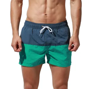 DESMIIT Men's Beach pants Color matching quick drying loose swimming pants summer vacation casual surfing shorts S6915