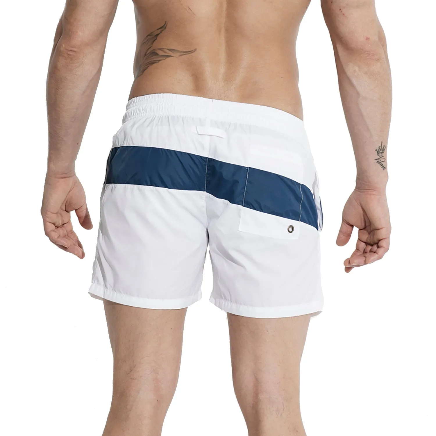 DESMIIT Men's Light Pocket Board Shorts Drawstring Swimming Beachwear Also for  Gym surf Three-way shorts S710