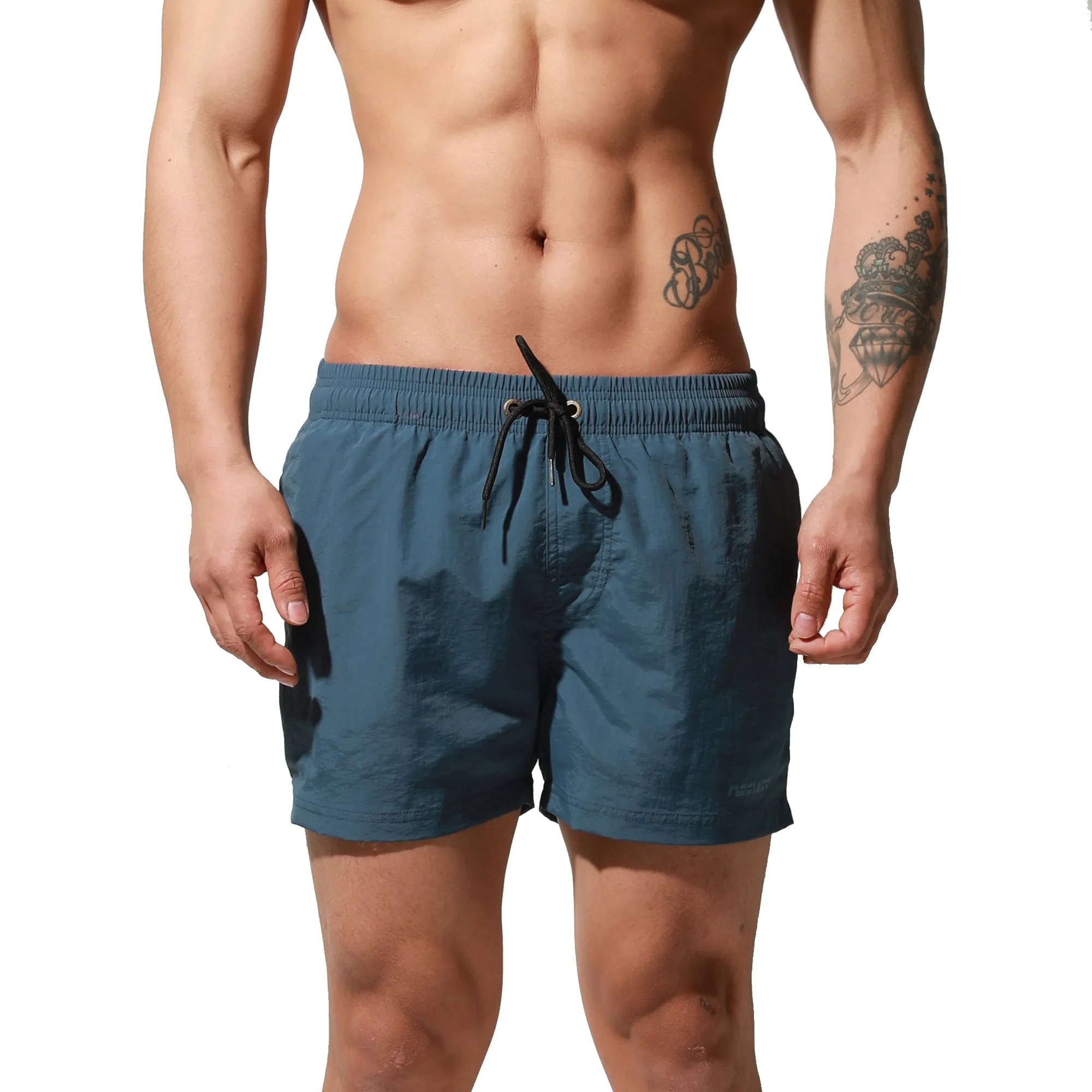 DESMIIT Men's Qucik-Dry Board Shorts Loose Swimming All-Day Comfort Surfing  S6020