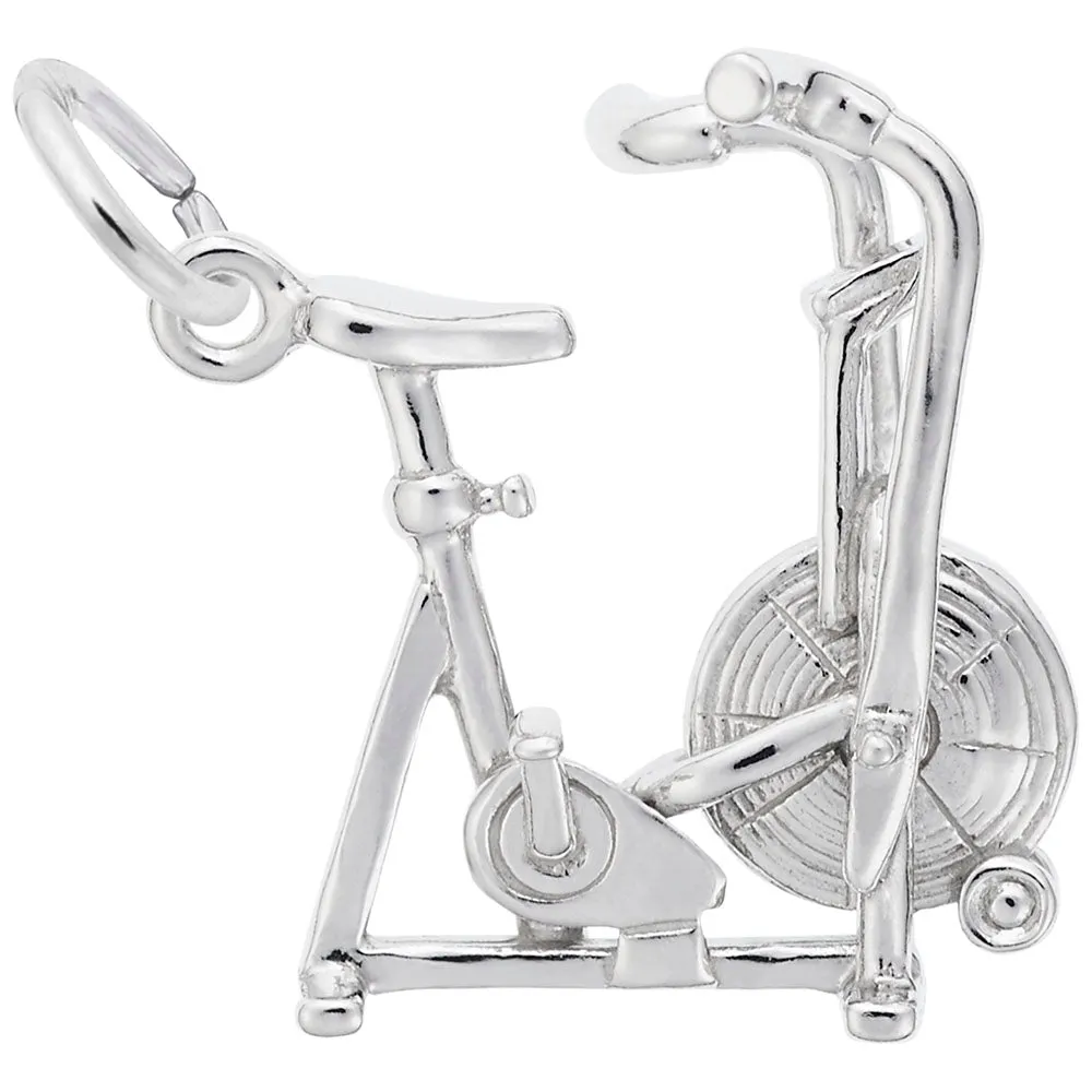 Excercise Bike Charm In 14K White Gold