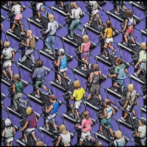 Exercising (At the Gym) by James Milroy