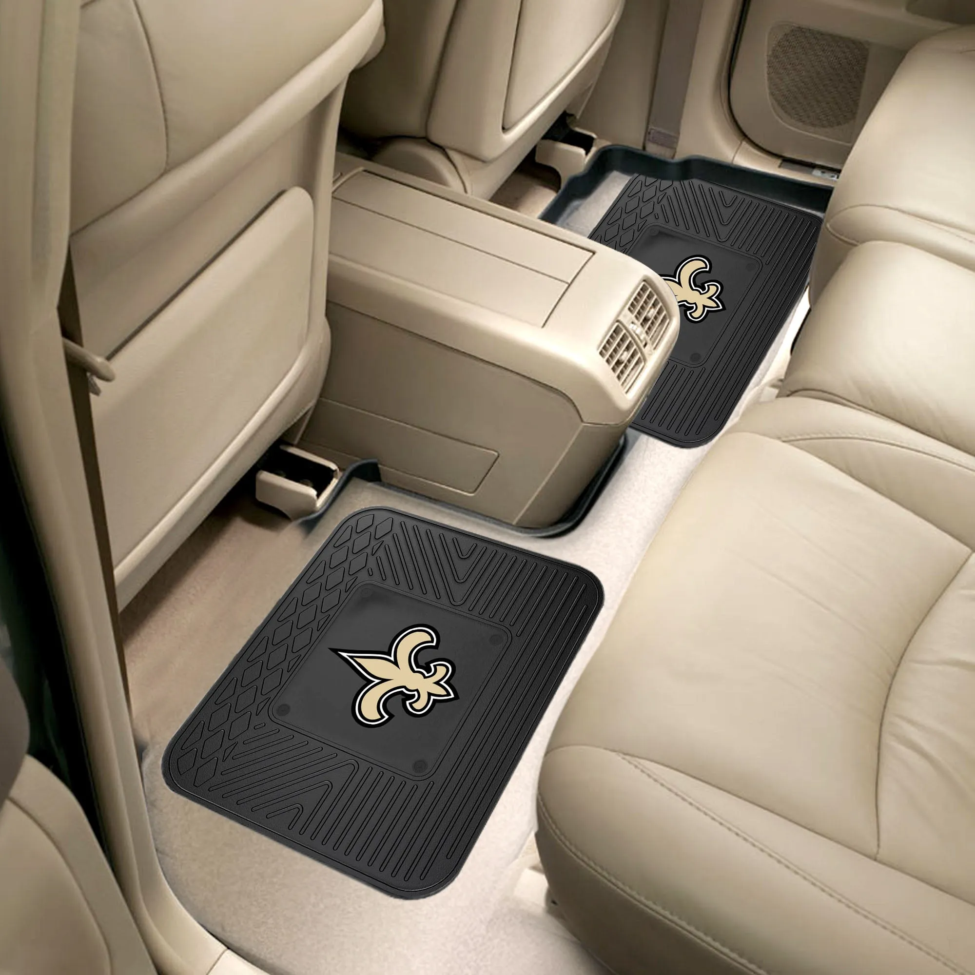 Fanmats New Orleans Saints Back Seat Car Utility Mats - 2 Piece Set