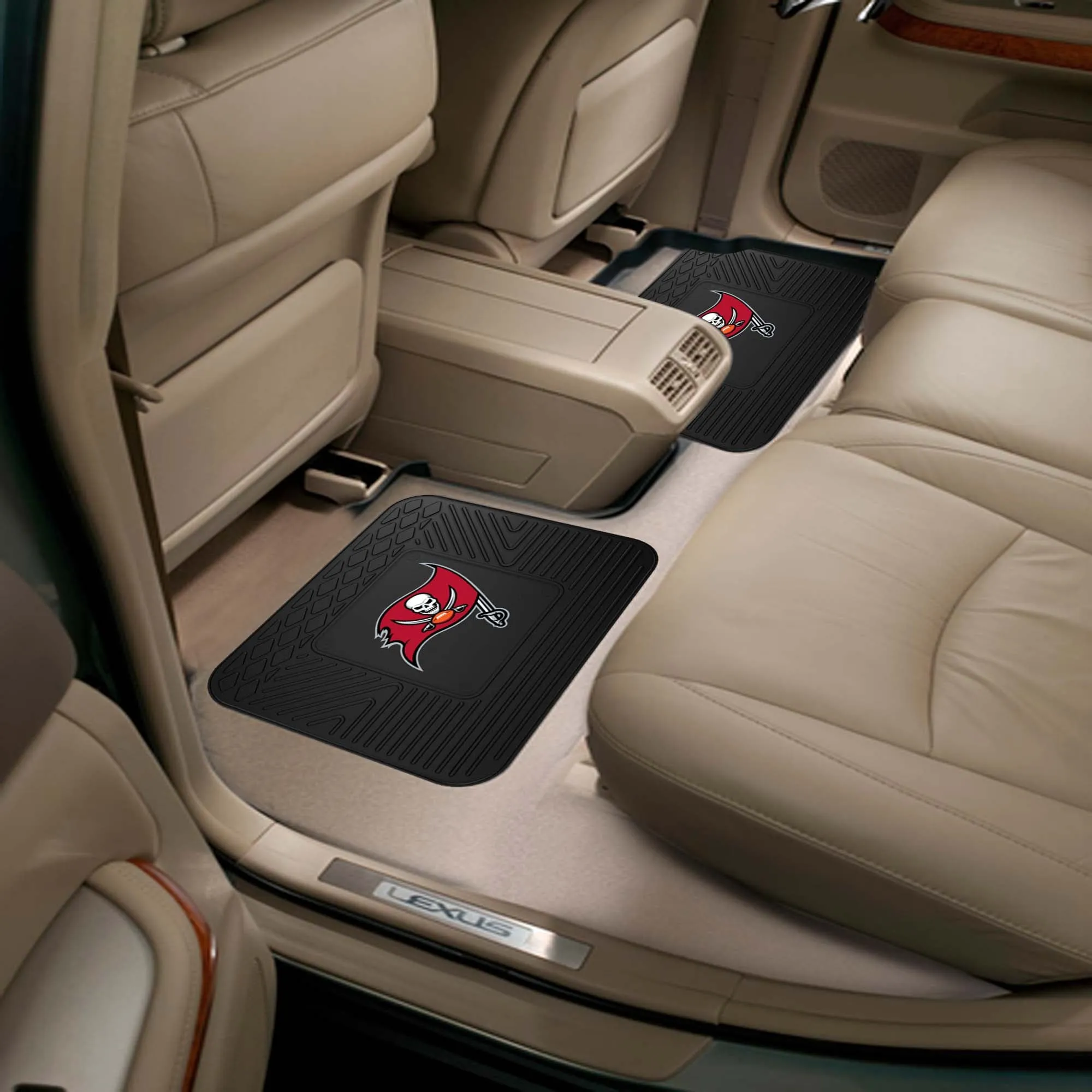 Fanmats Tampa Bay Buccaneers Back Seat Car Utility Mats - 2 Piece Set