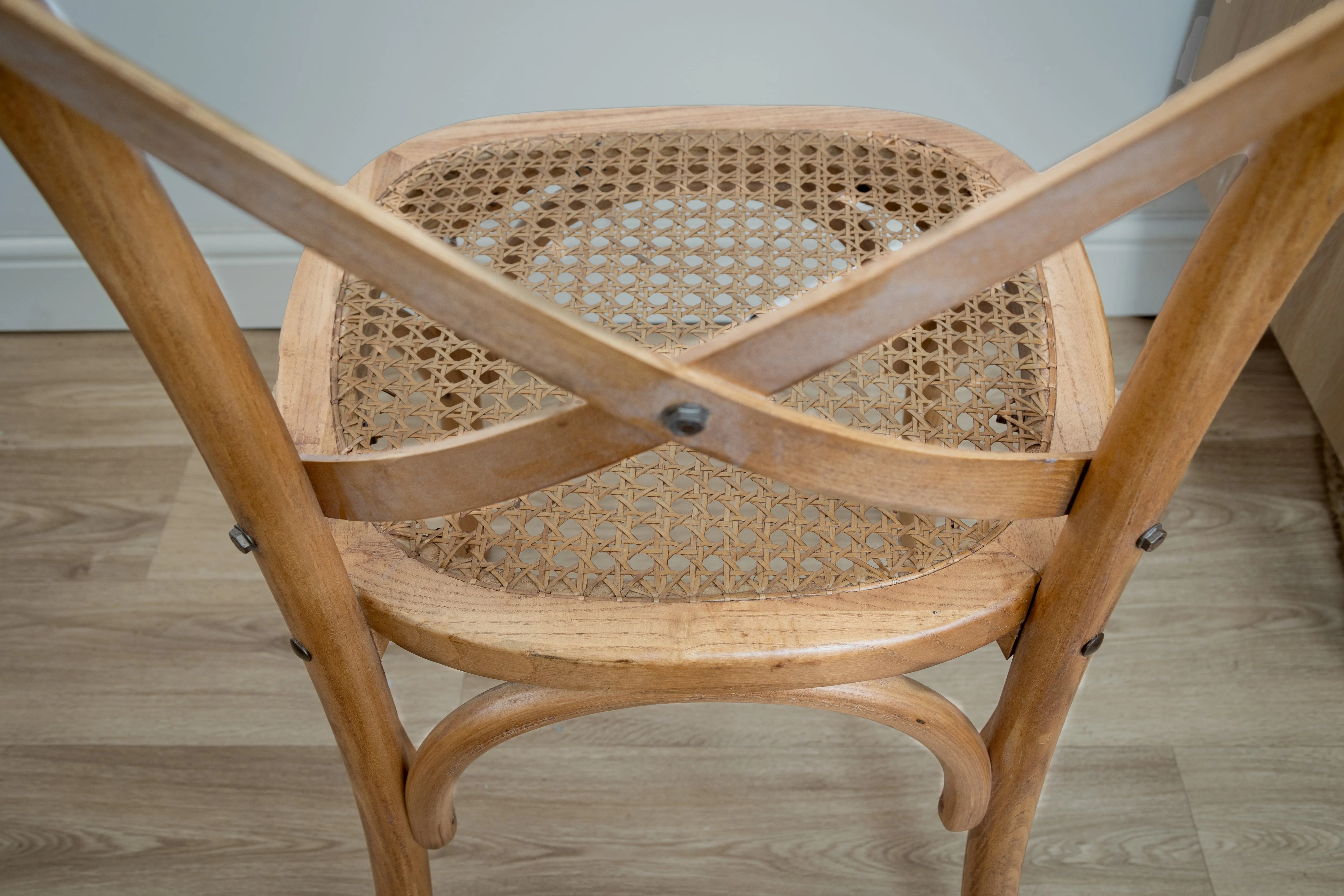 Gainsborough Brown X-back Dining Chair with Rattan Seat