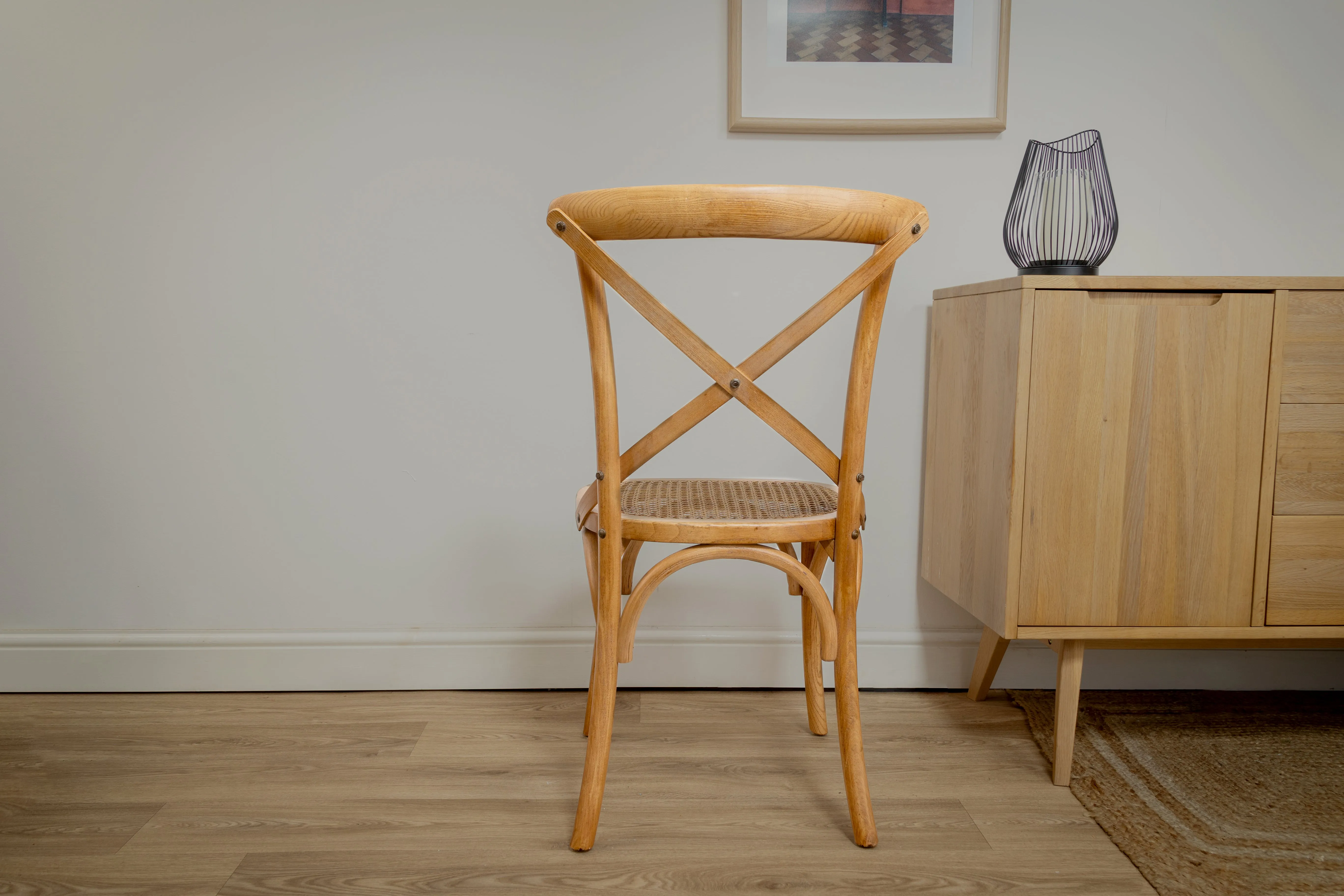 Gainsborough Brown X-back Dining Chair with Rattan Seat