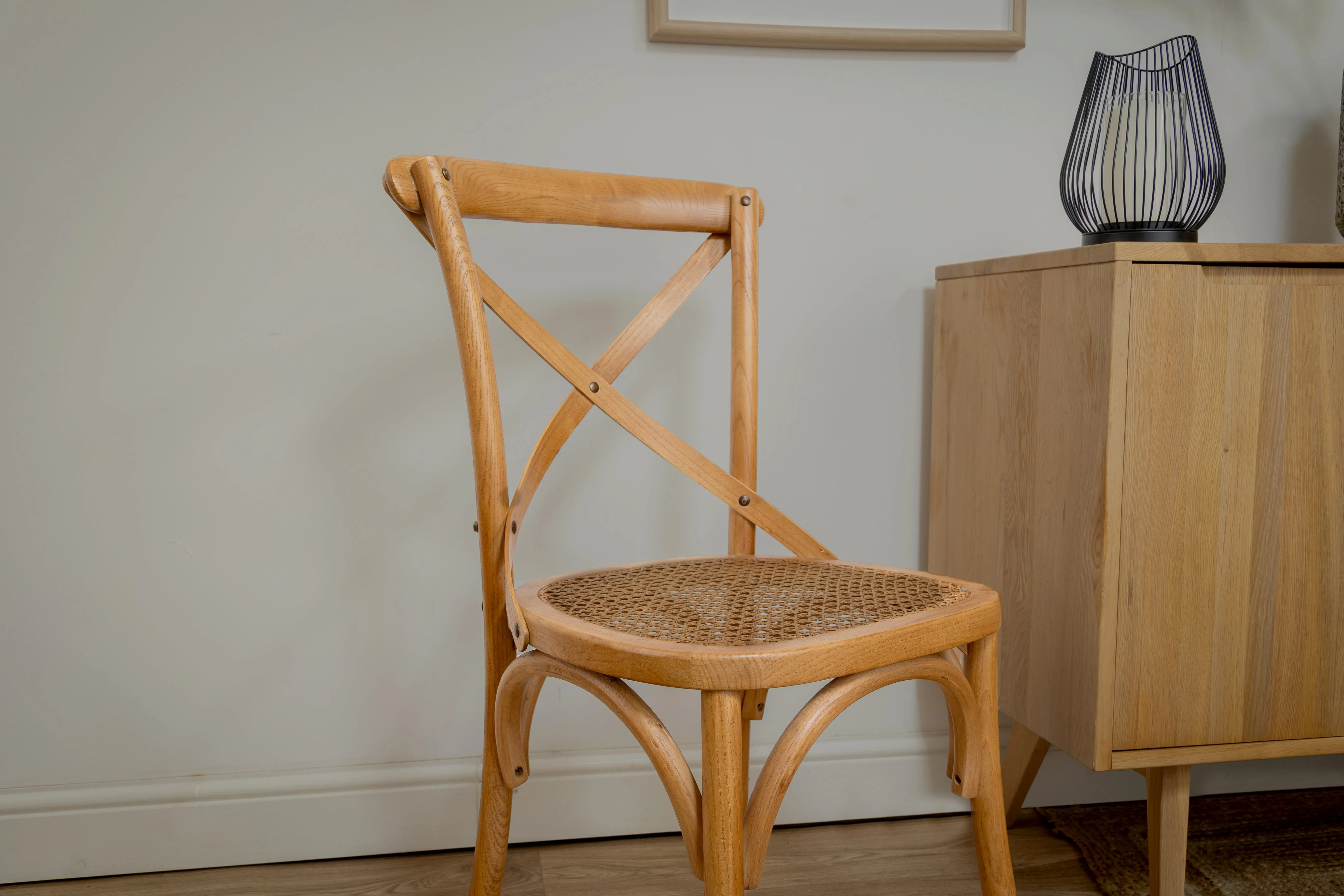 Gainsborough Brown X-back Dining Chair with Rattan Seat