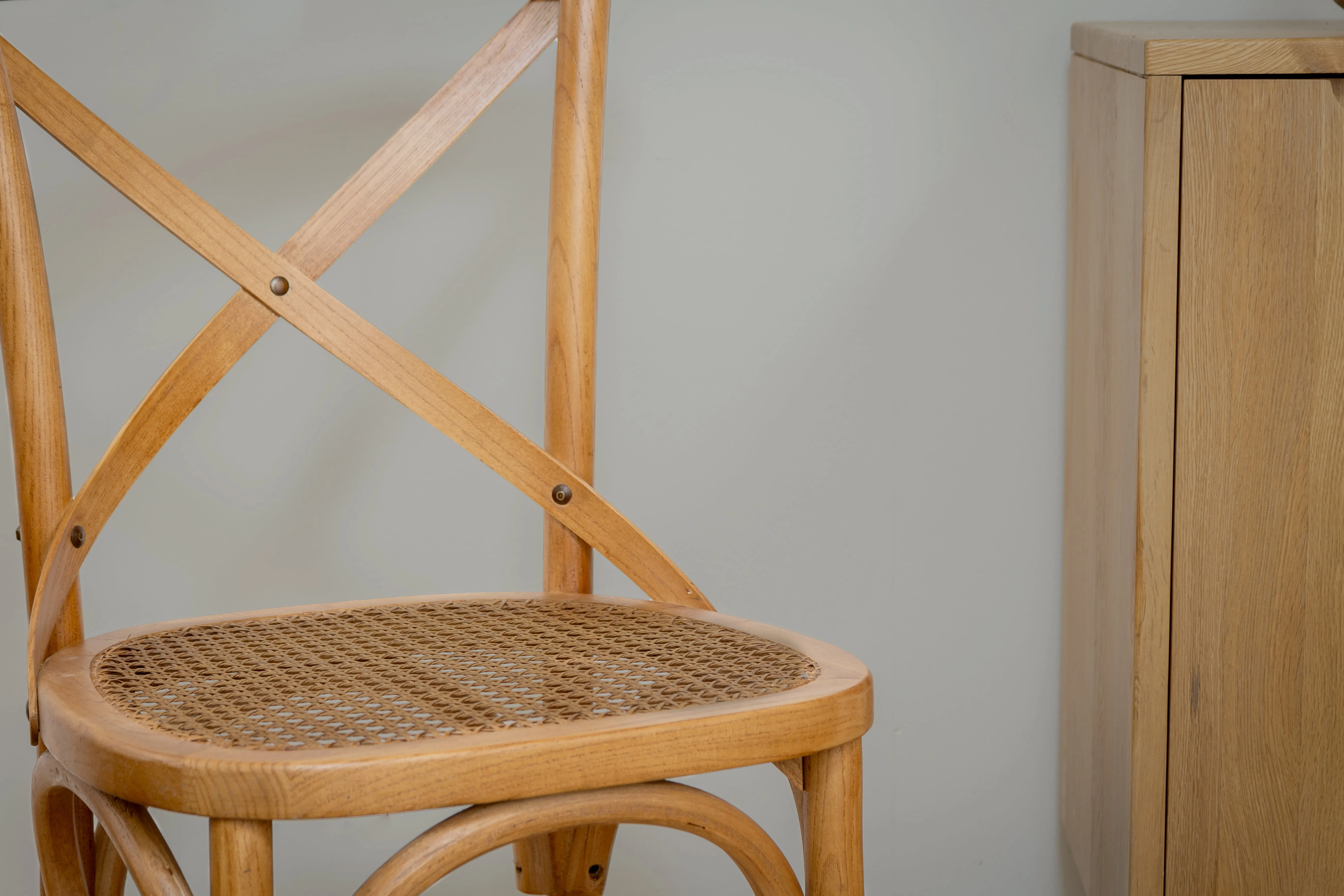 Gainsborough Brown X-back Dining Chair with Rattan Seat