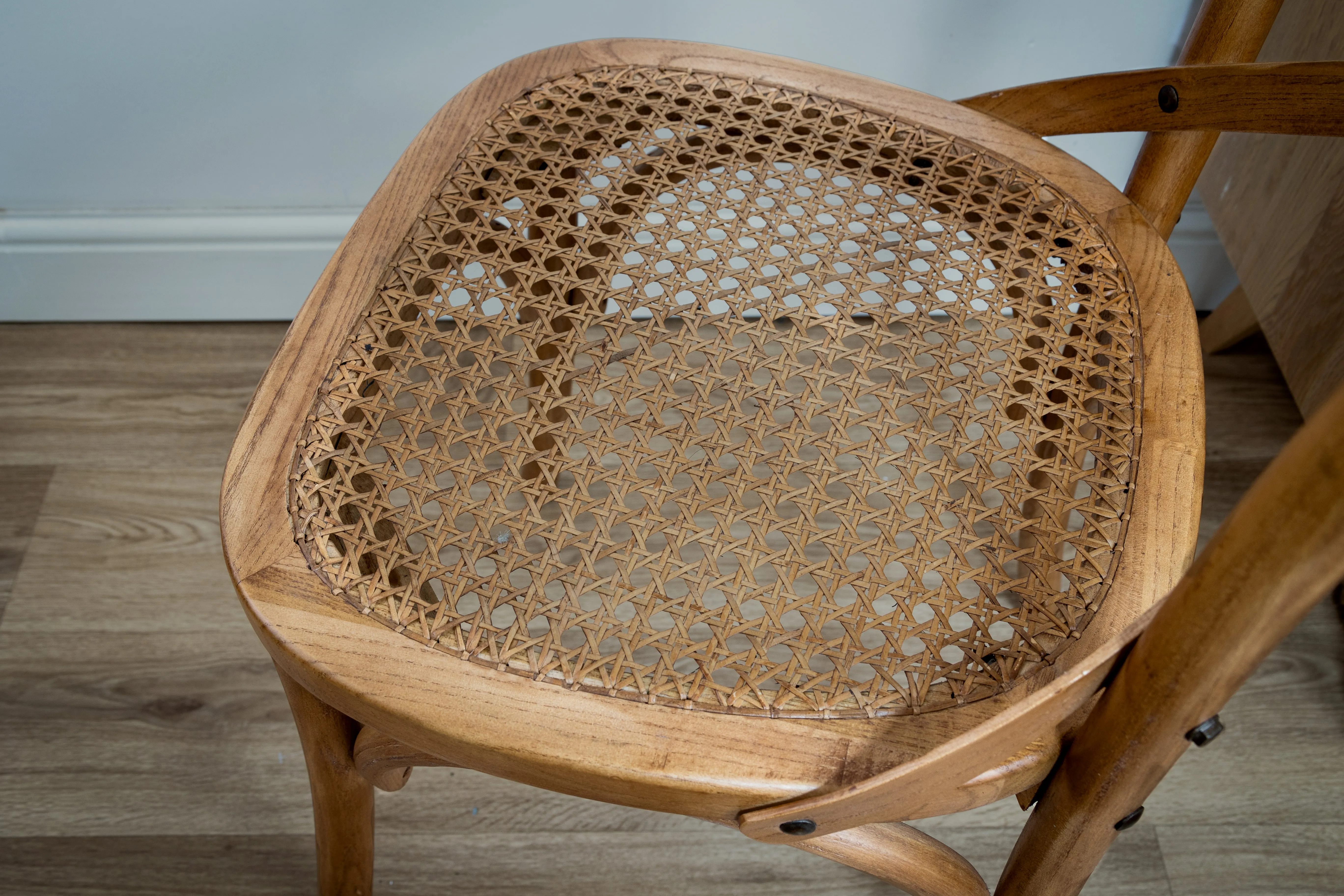 Gainsborough Brown X-back Dining Chair with Rattan Seat