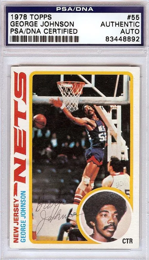 George Johnson Autographed 1978 Topps Card #55 New Jersey Nets PSA/DNA #83448892