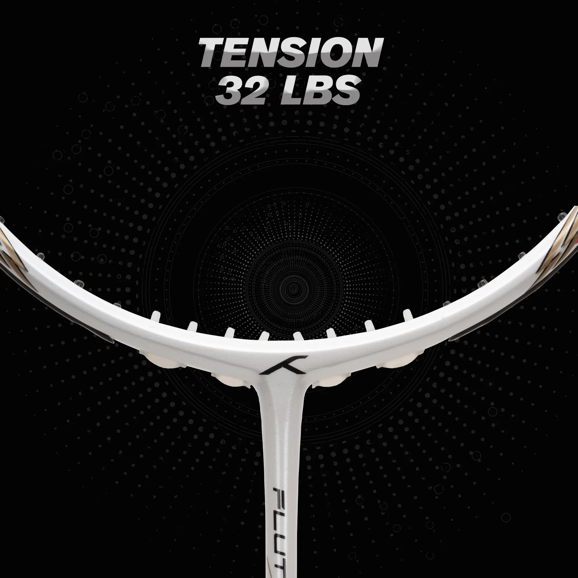 Hundred Flutter S Ctrl Superior Control Slim Shaft Unstrung Badminton Racquet (White / Black)