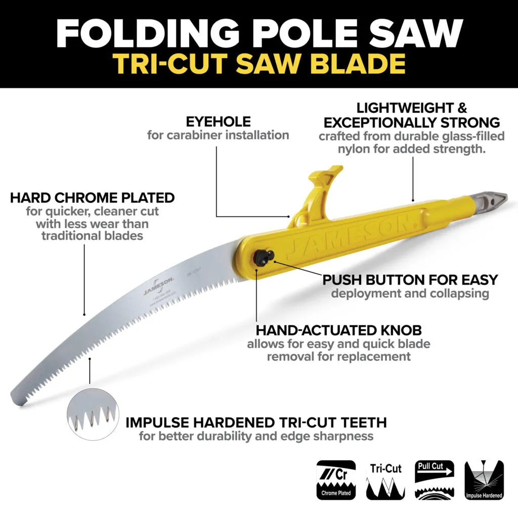 Jameson Folding Pole Saw Head w/13" Tri-Cut Saw Blade PS-4FS