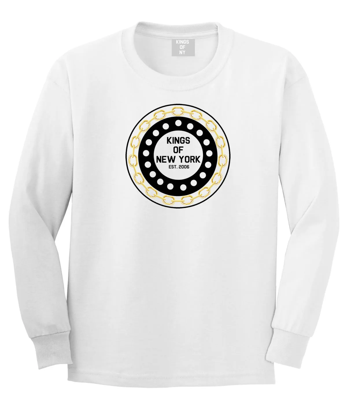 Kings Of NY Chain Logo Long Sleeve Boys Kids T-Shirt