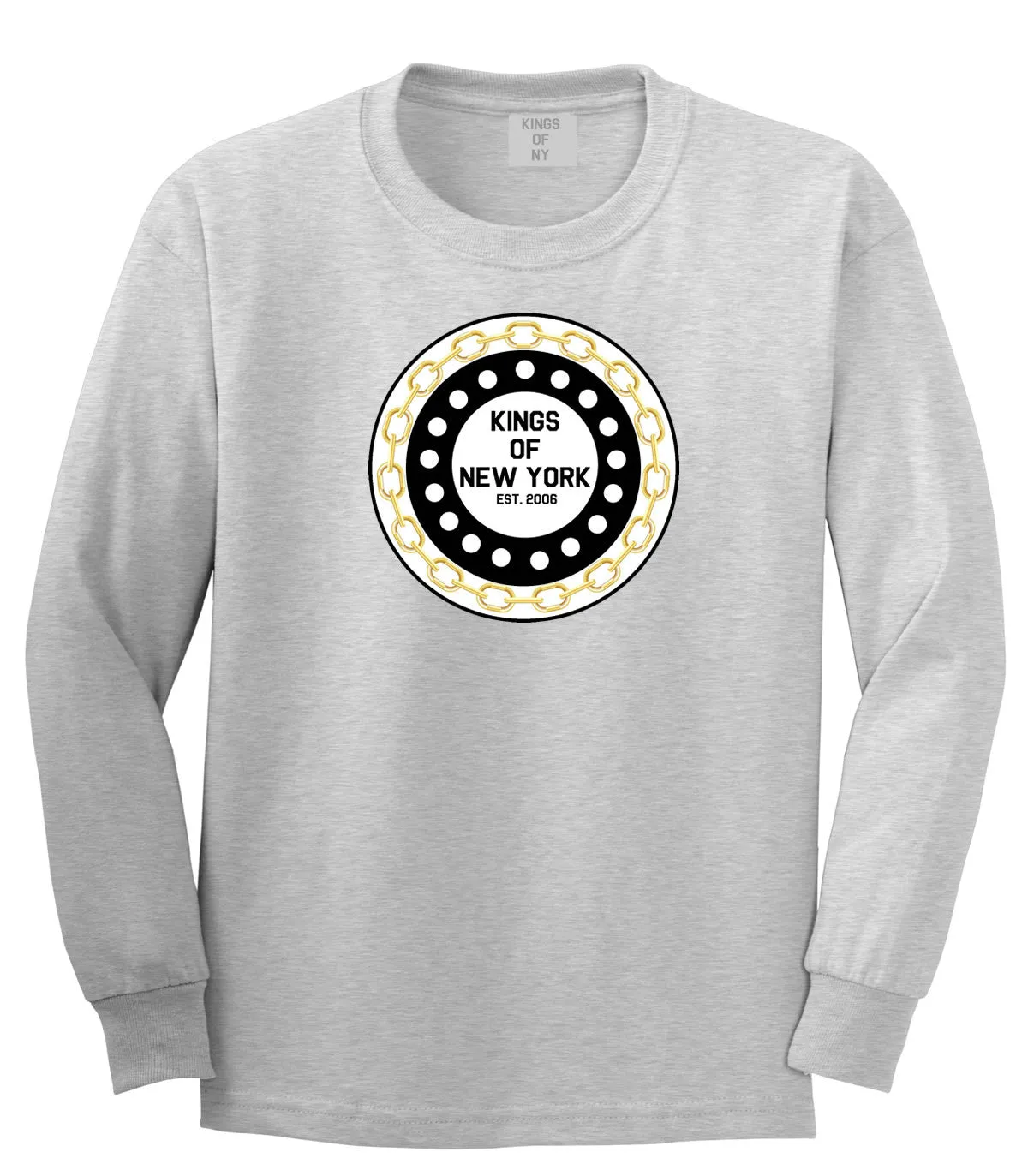 Kings Of NY Chain Logo Long Sleeve Boys Kids T-Shirt