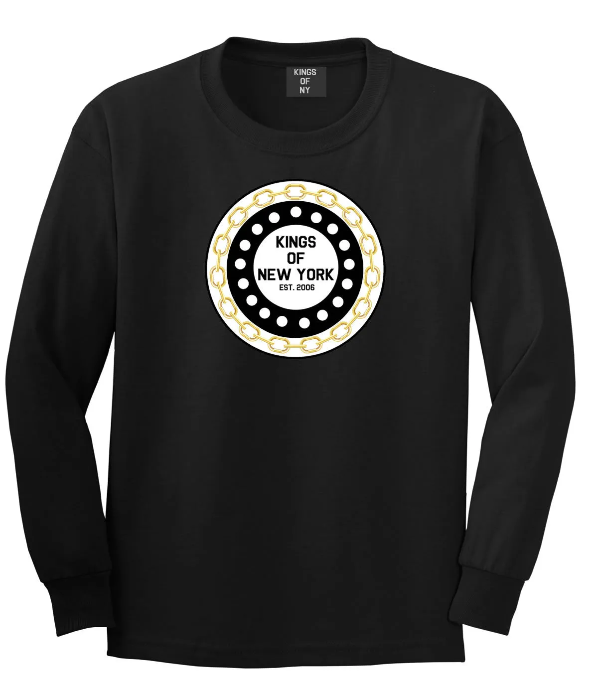 Kings Of NY Chain Logo Long Sleeve Boys Kids T-Shirt