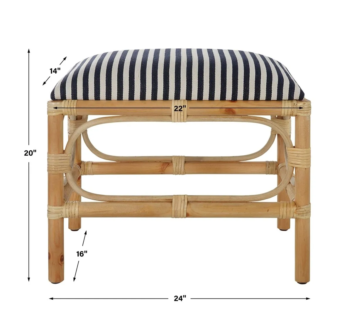 Laguna Small Striped Bench