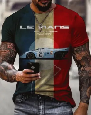 Le Mans Race Car Retro Outdoor French  T-Shirt