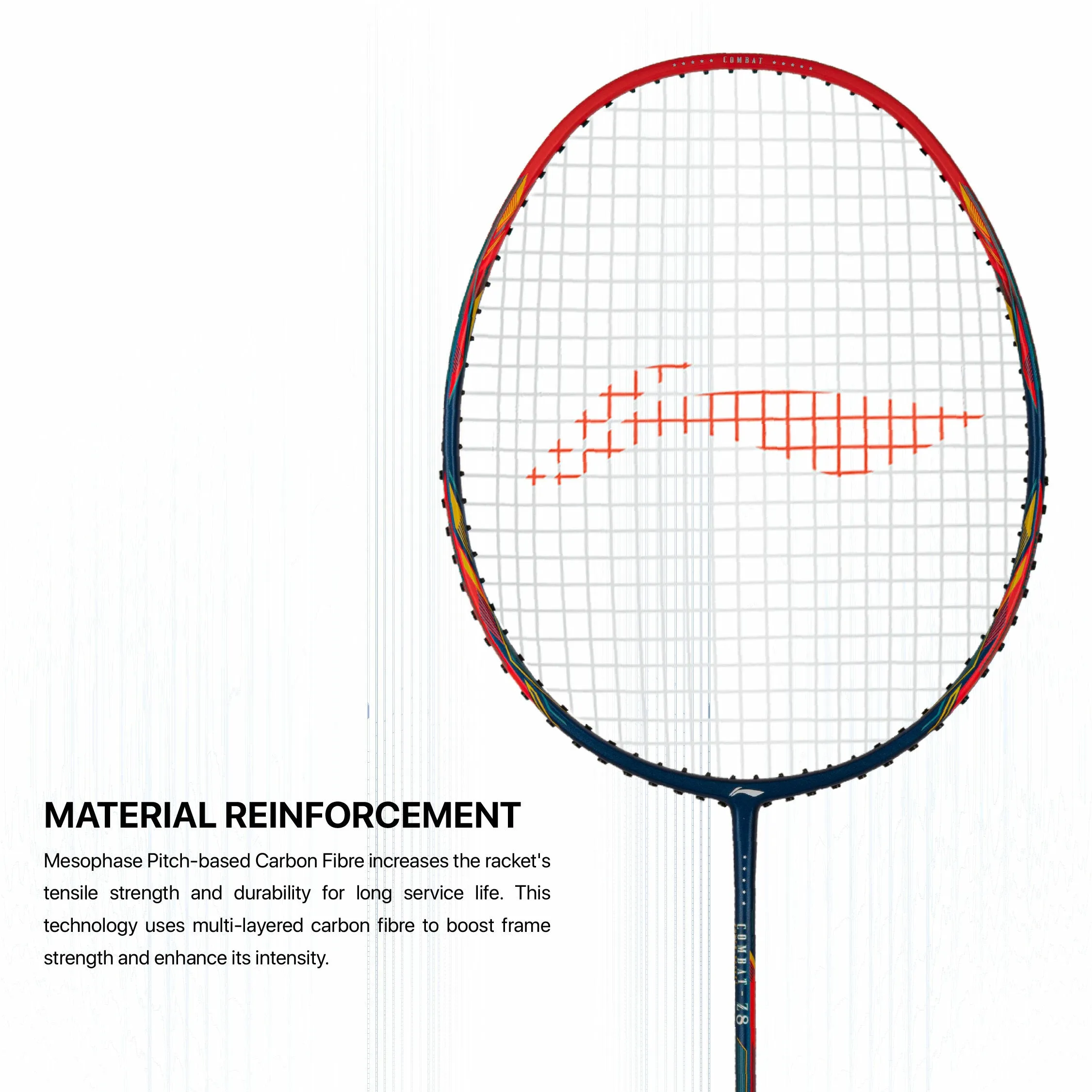 Li-Ning Combat Z8 Strung Badminton Racquet (Yellow / Blue / Red)