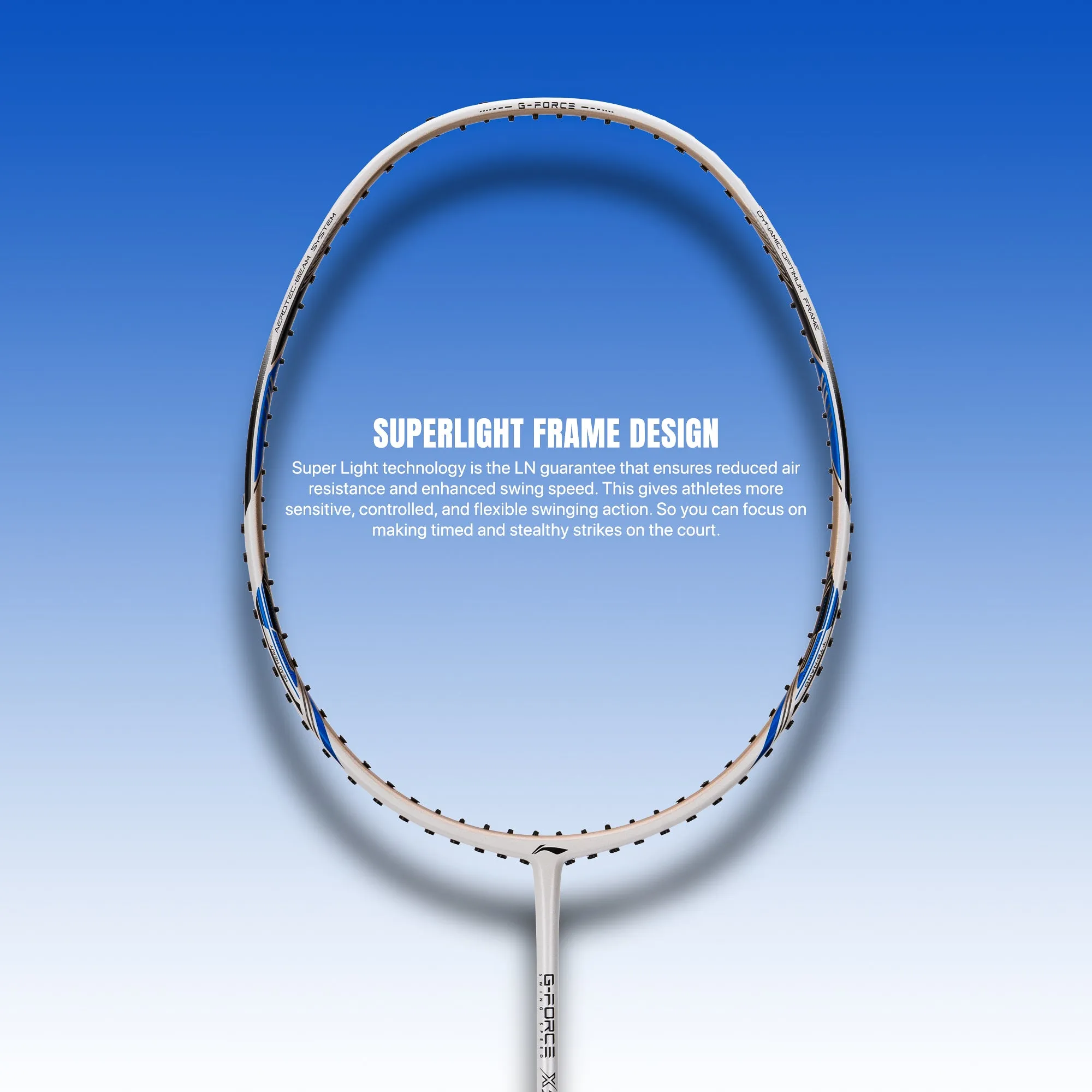 Li-Ning G-Force X5 Strung Badminton Racquet (White / Blue)