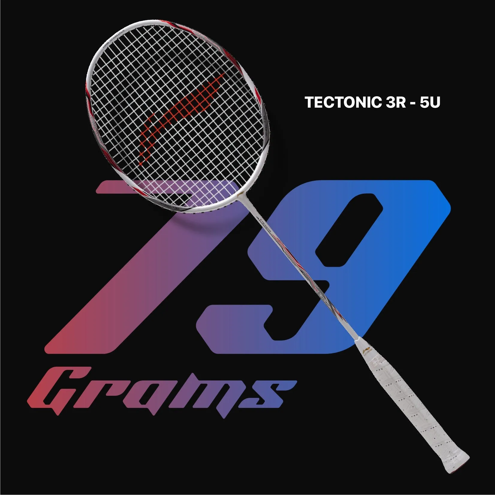 Li-Ning Tectonic 3R Strung Badminton Racquet (Red / Black / White)