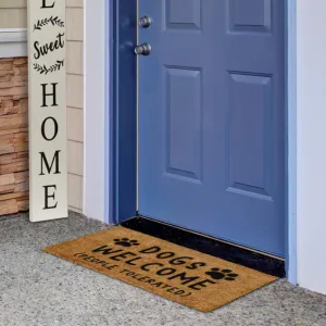 MAINEVENT Coir Welcome Mat - Dogs Welcome 30 x 17 Inch