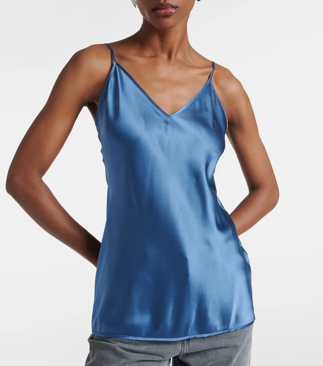 Max Mara silk blend leisure lucca tank top, blue