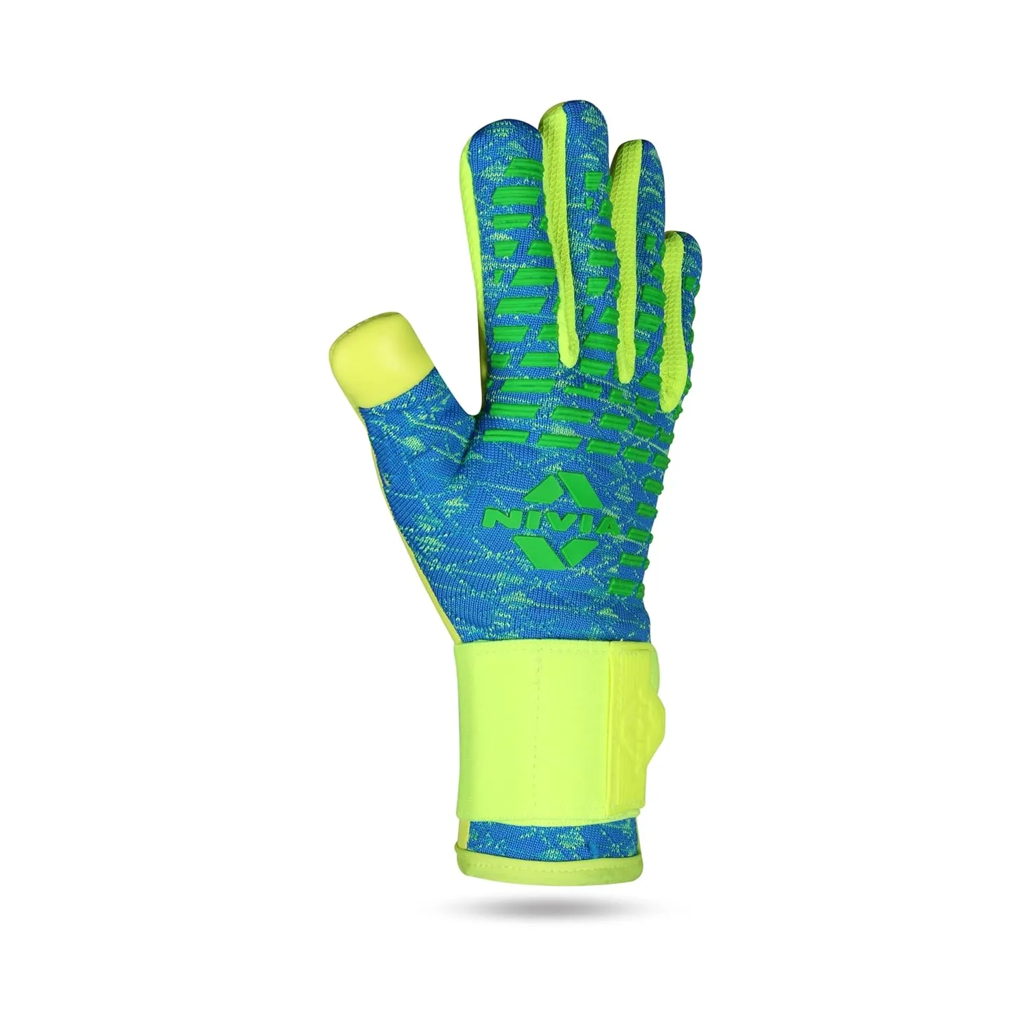 Nivia Latex Ashtang Goalkeeper Gloves, Large (SkyBlue/F.Green)