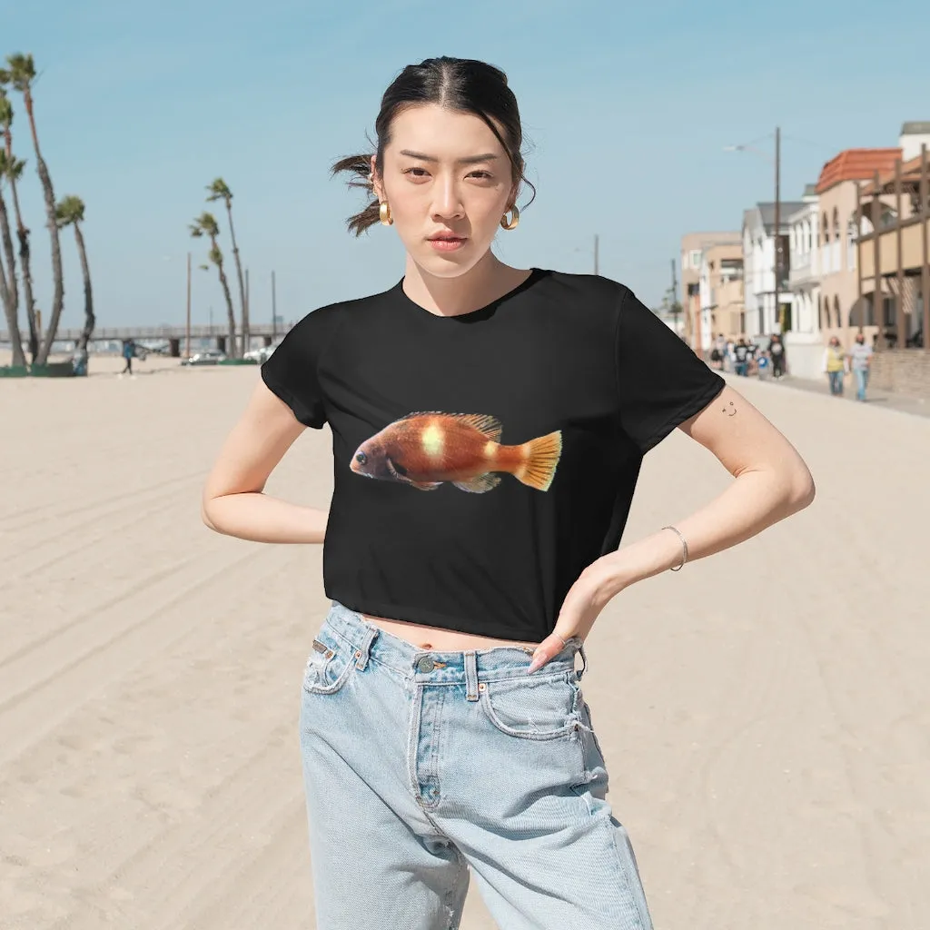 Orange Fish Women's Flowy Cropped Tee