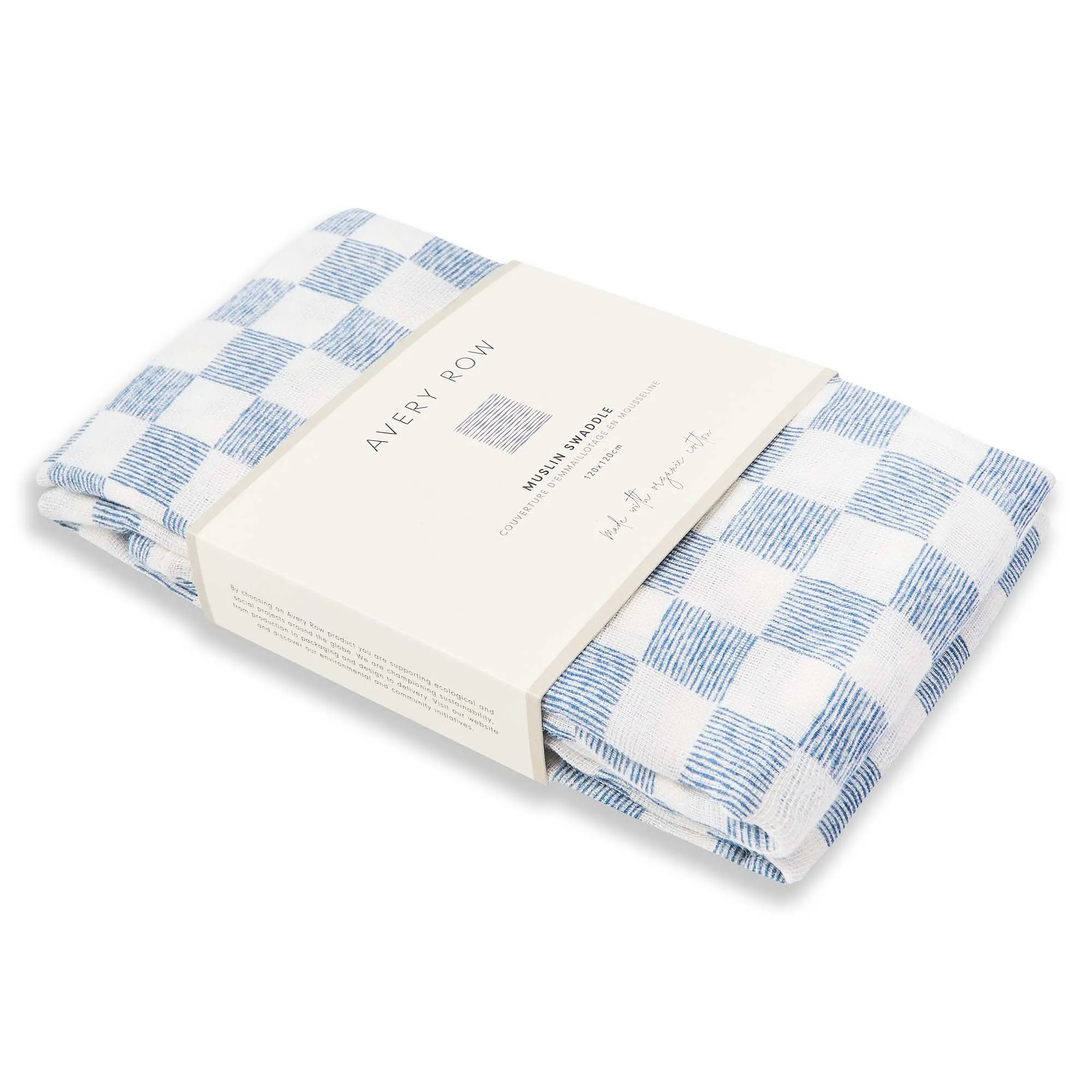 Organic Baby Muslin Swaddle 'Waves'