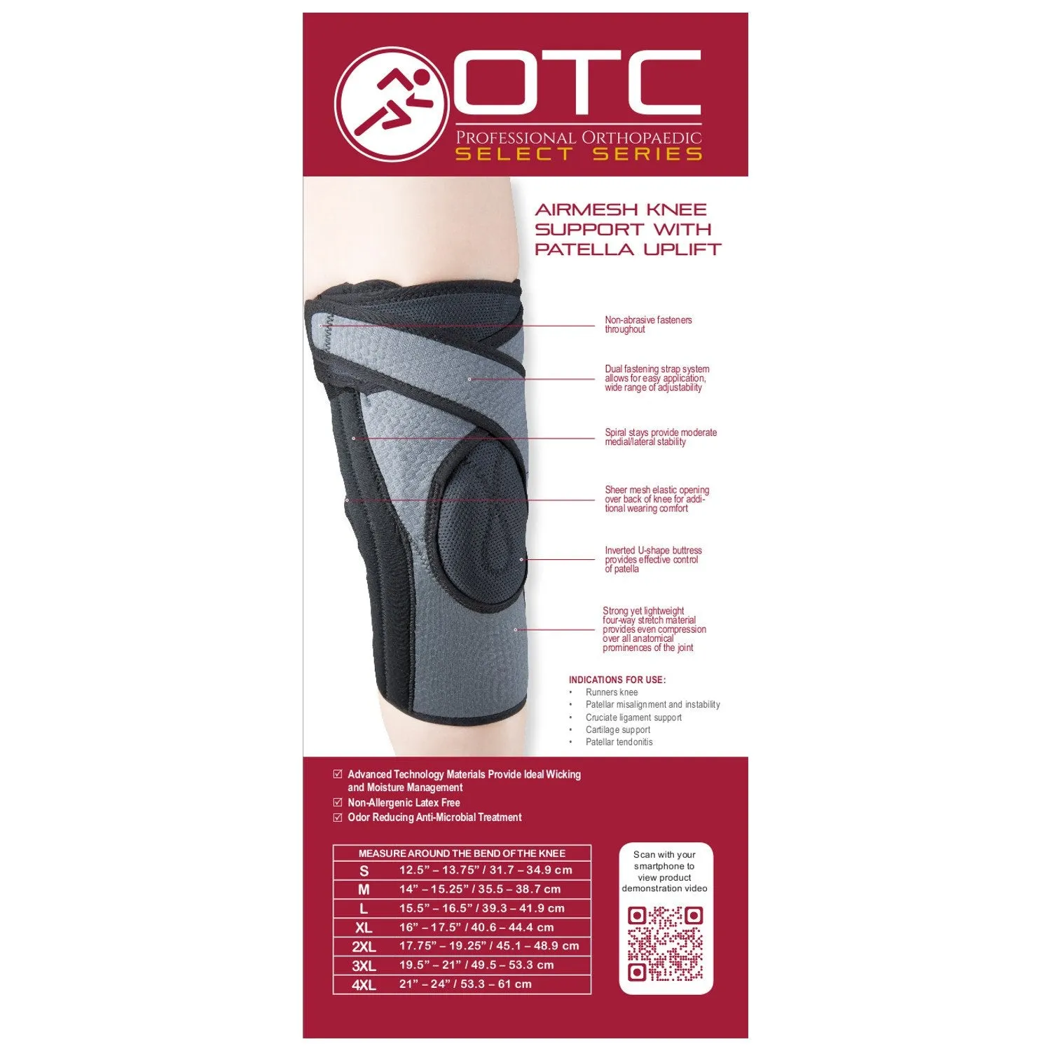 OTC KNEE SUPPORT W/ PAT UPLIFT-2550